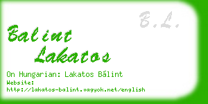 balint lakatos business card
